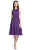 ColsBM Ivory Dark Purple Elegant A-line Jewel Zip up Knee Length Bridesmaid Dresses