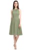 ColsBM Ivory Moss Green Elegant A-line Jewel Zip up Knee Length Bridesmaid Dresses