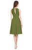 ColsBM Ivory Olive Green Elegant A-line Jewel Zip up Knee Length Bridesmaid Dresses
