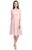 ColsBM Ivory Pastel Pink Elegant A-line Jewel Zip up Knee Length Bridesmaid Dresses