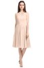 ColsBM Ivory Peach Puree Elegant A-line Jewel Zip up Knee Length Bridesmaid Dresses