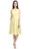 ColsBM Ivory Soft Yellow Elegant A-line Jewel Zip up Knee Length Bridesmaid Dresses
