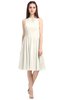 ColsBM Ivory Whisper White Elegant A-line Jewel Zip up Knee Length Bridesmaid Dresses