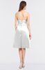 ColsBM Elora Cloud White Glamorous Sleeveless Zip up Knee Length Flower Bridesmaid Dresses
