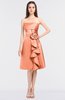 ColsBM Elora Peach Glamorous Sleeveless Zip up Knee Length Flower Bridesmaid Dresses
