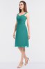ColsBM Kyla Emerald Green Simple A-line Spaghetti Sleeveless Knee Length Ruching Bridesmaid Dresses