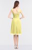 ColsBM Kyla Pastel Yellow Simple A-line Spaghetti Sleeveless Knee Length Ruching Bridesmaid Dresses