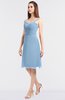 ColsBM Kyla Sky Blue Simple A-line Spaghetti Sleeveless Knee Length Ruching Bridesmaid Dresses