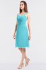 ColsBM Kyla Turquoise Simple A-line Spaghetti Sleeveless Knee Length Ruching Bridesmaid Dresses