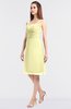 ColsBM Kyla Wax Yellow Simple A-line Spaghetti Sleeveless Knee Length Ruching Bridesmaid Dresses
