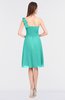 ColsBM Kiley Blue Turquoise Glamorous A-line Asymmetric Neckline Sleeveless Zip up Knee Length Bridesmaid Dresses