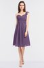 ColsBM Kiley Chinese Violet Glamorous A-line Asymmetric Neckline Sleeveless Zip up Knee Length Bridesmaid Dresses