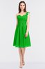 ColsBM Kiley Classic Green Glamorous A-line Asymmetric Neckline Sleeveless Zip up Knee Length Bridesmaid Dresses
