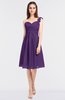 ColsBM Kiley Dark Purple Glamorous A-line Asymmetric Neckline Sleeveless Zip up Knee Length Bridesmaid Dresses