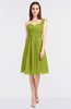 ColsBM Kiley Green Oasis Glamorous A-line Asymmetric Neckline Sleeveless Zip up Knee Length Bridesmaid Dresses