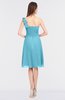 ColsBM Kiley Light Blue Glamorous A-line Asymmetric Neckline Sleeveless Zip up Knee Length Bridesmaid Dresses