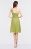 ColsBM Kiley Linden Green Glamorous A-line Asymmetric Neckline Sleeveless Zip up Knee Length Bridesmaid Dresses