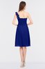 ColsBM Kiley Nautical Blue Glamorous A-line Asymmetric Neckline Sleeveless Zip up Knee Length Bridesmaid Dresses