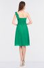 ColsBM Kiley Pepper Green Glamorous A-line Asymmetric Neckline Sleeveless Zip up Knee Length Bridesmaid Dresses