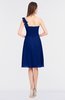 ColsBM Kiley Sodalite Blue Glamorous A-line Asymmetric Neckline Sleeveless Zip up Knee Length Bridesmaid Dresses