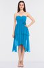 ColsBM Sharon Cornflower Blue Elegant A-line Strapless Sleeveless Zip up Knee Length Bridesmaid Dresses