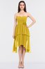ColsBM Sharon Lemon Curry Elegant A-line Strapless Sleeveless Zip up Knee Length Bridesmaid Dresses