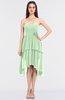 ColsBM Sharon Light Green Elegant A-line Strapless Sleeveless Zip up Knee Length Bridesmaid Dresses