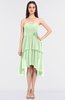 ColsBM Sharon Pale Green Elegant A-line Strapless Sleeveless Zip up Knee Length Bridesmaid Dresses