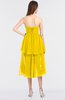 ColsBM Sharon Yellow Elegant A-line Strapless Sleeveless Zip up Knee Length Bridesmaid Dresses
