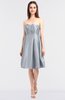 ColsBM Zaria Silver Mature Strapless Zip up Knee Length Bow Bridesmaid Dresses