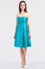 ColsBM Zaria Teal Mature Strapless Zip up Knee Length Bow Bridesmaid Dresses