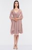 ColsBM Adriana Blush Pink Mature V-neck Sleeveless Zip up Knee Length Bridesmaid Dresses