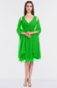 ColsBM Adriana Classic Green Mature V-neck Sleeveless Zip up Knee Length Bridesmaid Dresses