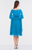 ColsBM Adriana Cornflower Blue Mature V-neck Sleeveless Zip up Knee Length Bridesmaid Dresses