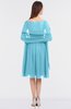 ColsBM Adriana Light Blue Mature V-neck Sleeveless Zip up Knee Length Bridesmaid Dresses