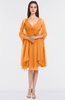 ColsBM Adriana Orange Mature V-neck Sleeveless Zip up Knee Length Bridesmaid Dresses