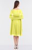 ColsBM Adriana Pale Yellow Mature V-neck Sleeveless Zip up Knee Length Bridesmaid Dresses