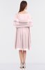 ColsBM Adriana Petal Pink Mature V-neck Sleeveless Zip up Knee Length Bridesmaid Dresses