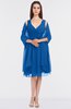 ColsBM Adriana Royal Blue Mature V-neck Sleeveless Zip up Knee Length Bridesmaid Dresses