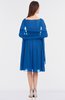ColsBM Adriana Royal Blue Mature V-neck Sleeveless Zip up Knee Length Bridesmaid Dresses