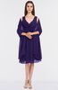 ColsBM Adriana Royal Purple Mature V-neck Sleeveless Zip up Knee Length Bridesmaid Dresses