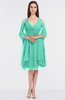 ColsBM Adriana Seafoam Green Mature V-neck Sleeveless Zip up Knee Length Bridesmaid Dresses