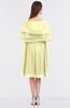 ColsBM Adriana Wax Yellow Mature V-neck Sleeveless Zip up Knee Length Bridesmaid Dresses