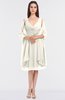 ColsBM Adriana Whisper White Mature V-neck Sleeveless Zip up Knee Length Bridesmaid Dresses