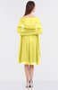 ColsBM Adriana Yellow Iris Mature V-neck Sleeveless Zip up Knee Length Bridesmaid Dresses