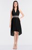 ColsBM Zuri Black Glamorous A-line Halter Sleeveless Zip up Appliques Bridesmaid Dresses