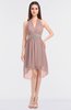 ColsBM Zuri Blush Pink Glamorous A-line Halter Sleeveless Zip up Appliques Bridesmaid Dresses
