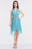 ColsBM Zuri Light Blue Glamorous A-line Halter Sleeveless Zip up Appliques Bridesmaid Dresses