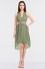 ColsBM Zuri Moss Green Glamorous A-line Halter Sleeveless Zip up Appliques Bridesmaid Dresses