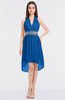 ColsBM Zuri Royal Blue Glamorous A-line Halter Sleeveless Zip up Appliques Bridesmaid Dresses